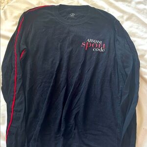 Armani Sport Code Black Long Sleeve Shirt